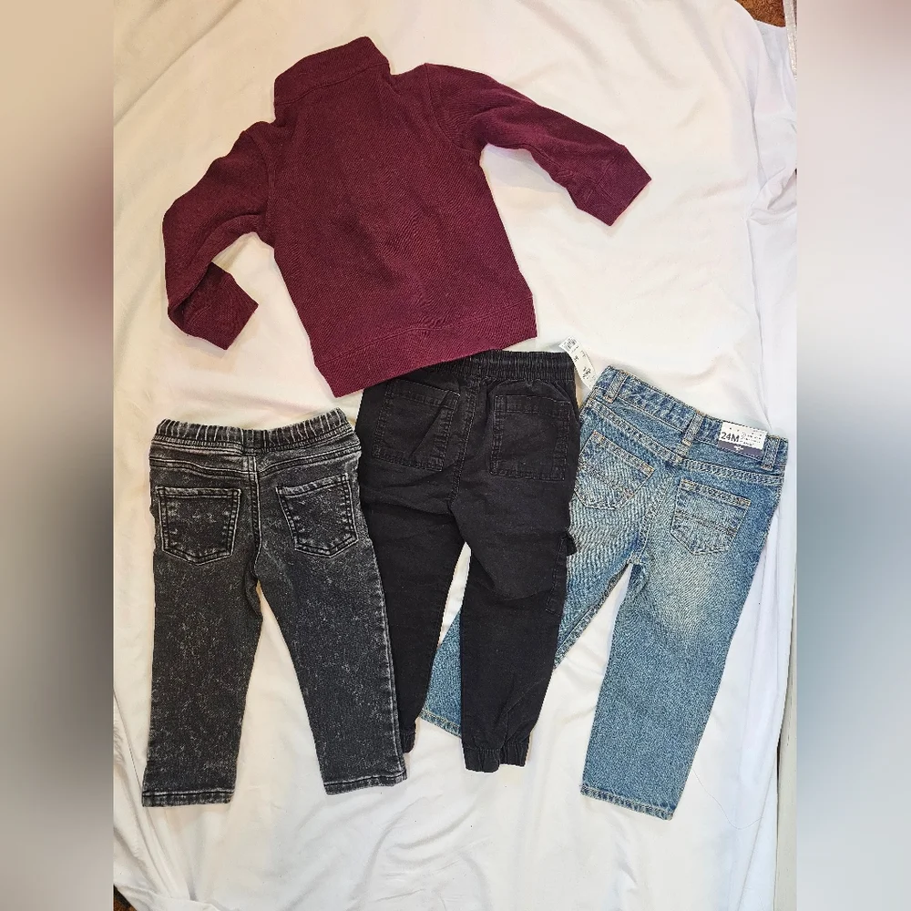 Lot Of 24 Month/2T Boys Pants And Pullover- OshKosh, Okie Dokie